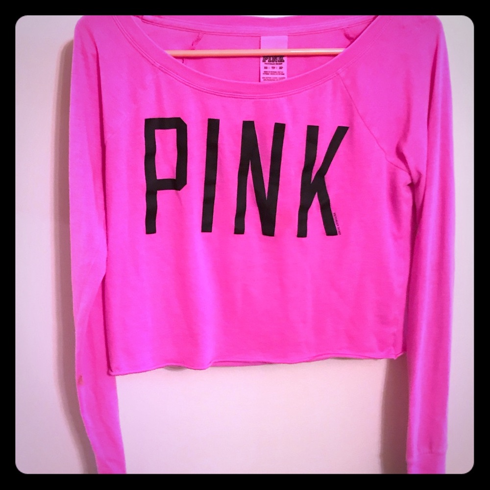 PINK crop top long sleeve